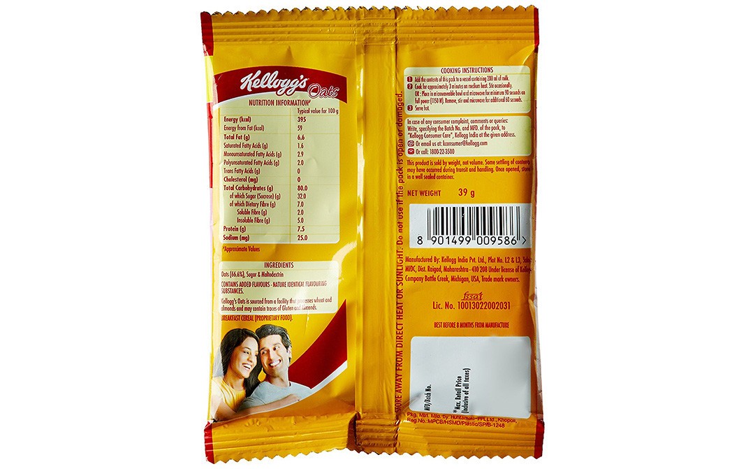 Kellogg's Oats Mango Strawberry Flavour   Pack  39 grams